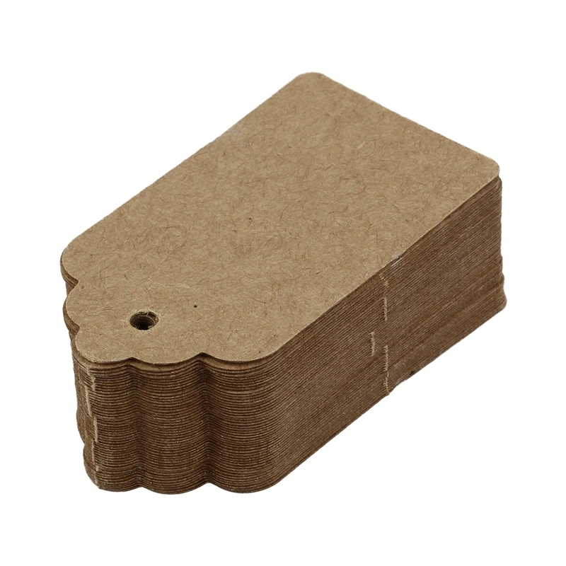 

NOCM Hot Pack 50 Rustic 40mmx70mm Scalloped Kraft Paper Card,Blank Brown Tag,Gift Tag,DIY Tag,Luggage Tag,Price Label-Small
