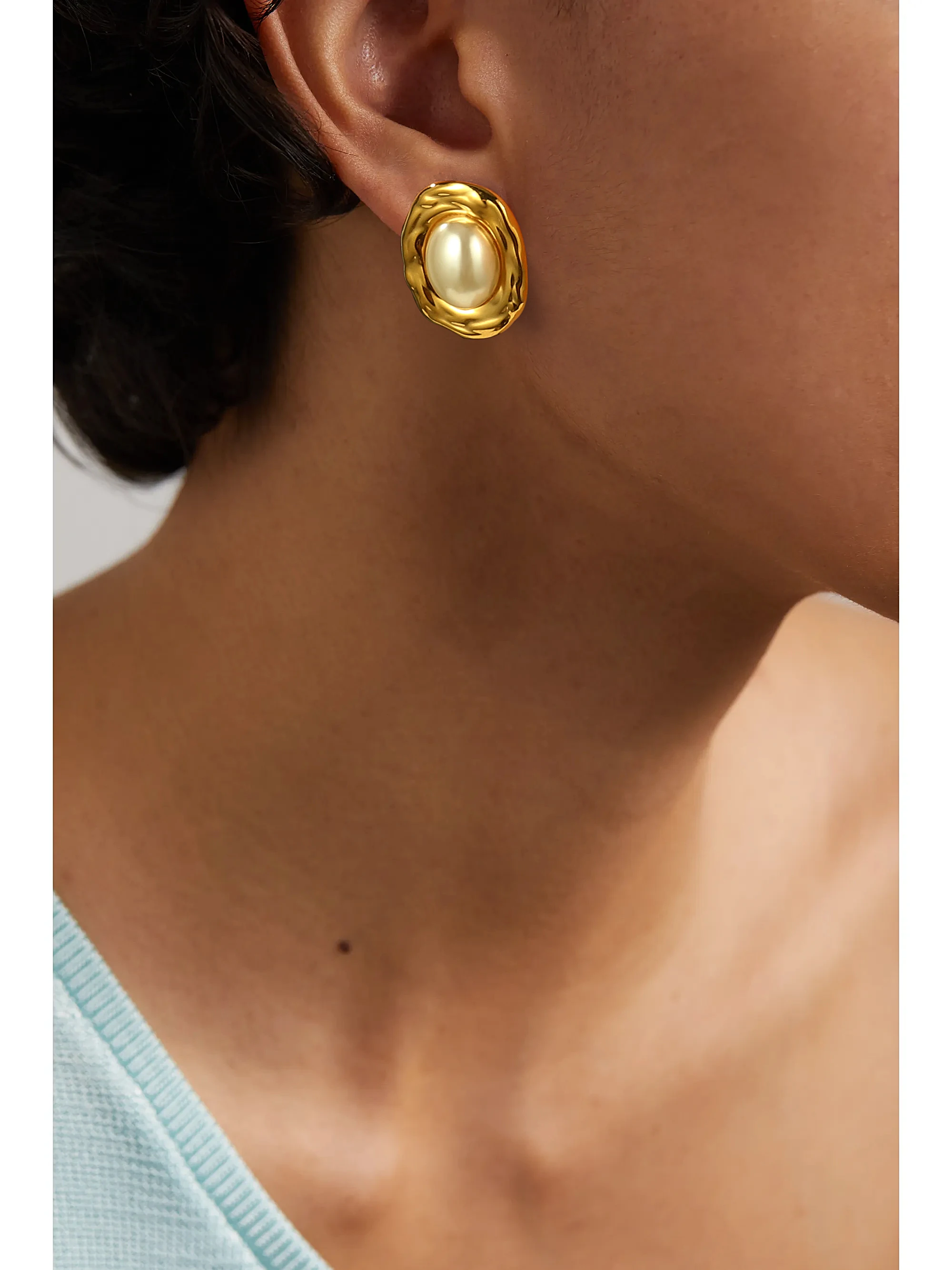 Joya Love роскошные овальные серьги из нержавеющей стали с встроенным жемчугом