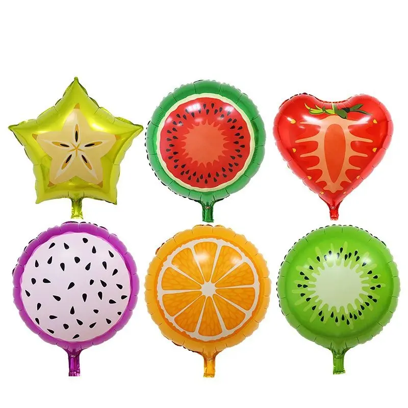

10pcs 18 Inch Fruit Balloon Festival Party Aluminum Film Balloon Christmas Wedding Scene Arrangement Strawberry Orange Balloon
