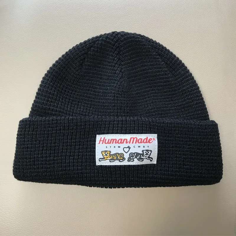 

Human Made Beanies Knitted Watch Hat Cuffed Warm Winter Hats for Men Women Acrylic Ski Skull Cap Hip Hop Casual Skullies Outdoor