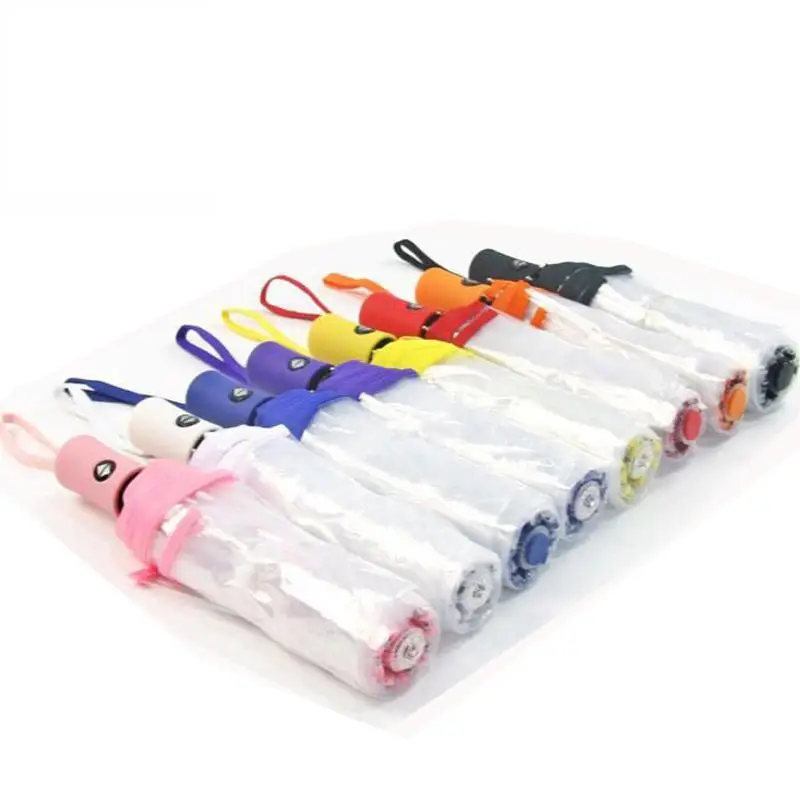 Ветрозащитный прозрачный автоматический зонт от дождя складной черный для