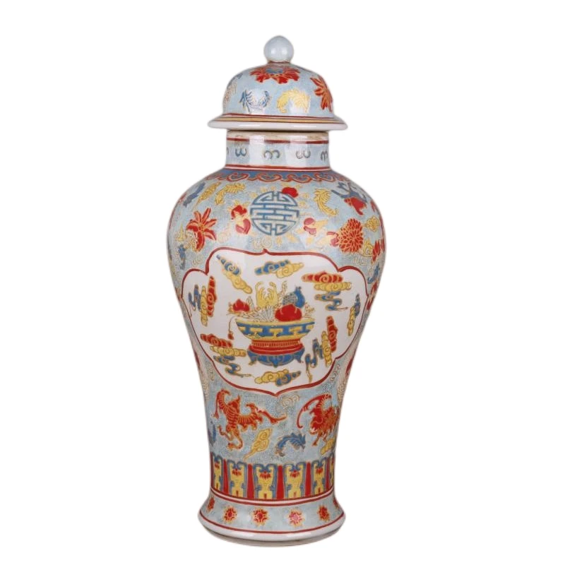 Фото Династия Цин, Kangxi, светящийся в темноте фарфор, пастель, общий горшок, античный фарфор, коллекция украшений для дома №3