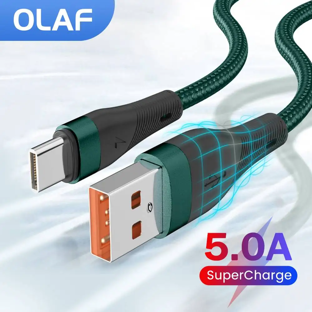 

OLAF 5A USB Type C Fast Charger Cable Micro USB for iPhone 13 12 Pro Max Xiaomi Redmi Fast Charging USB Type C Data Cord 1/2M