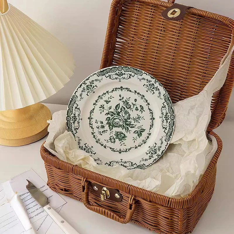 8/10 дюймов французская винтажная розовая керамическая тарелка в европейском