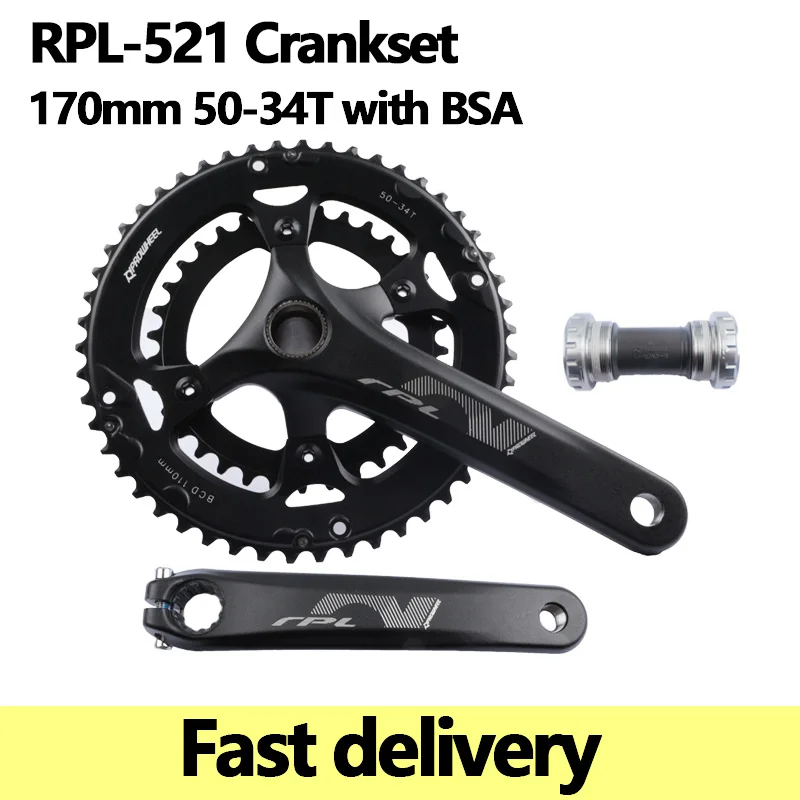 Prowheel RPL 521 Crankset 170mm 50-34T With Integrated Botto
