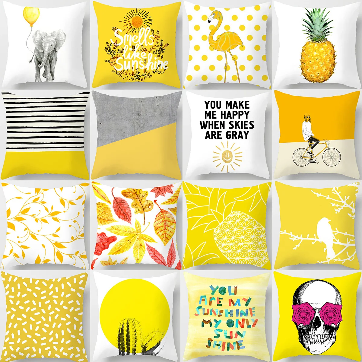 

Nordic Style Pillowcase Cartoon Yellow Peach Skin Pillow Cover Decorative Pillows for Home Bedroom Car Cushion Cover