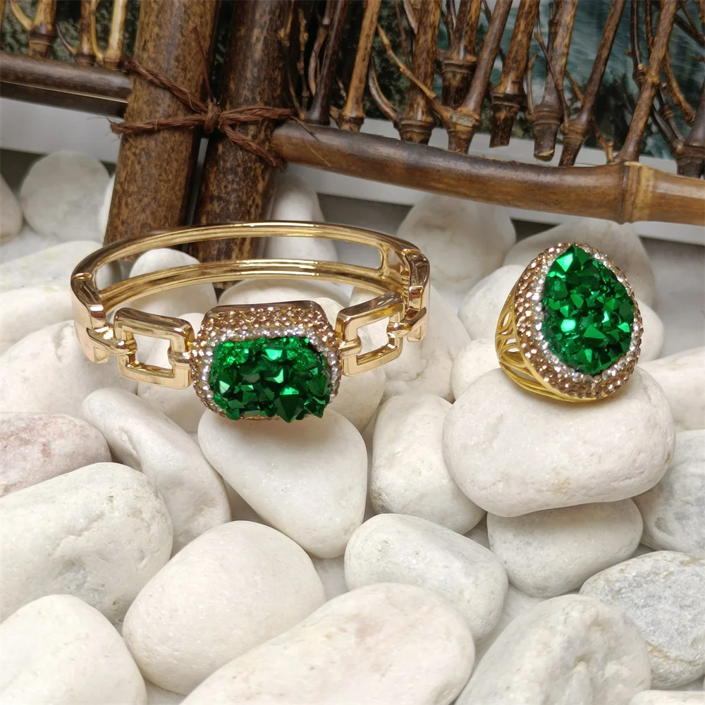 

Fashion electroplating crystal teeth ladies bracelet personality elegant and luxurious temperament girls ring women's jewelry