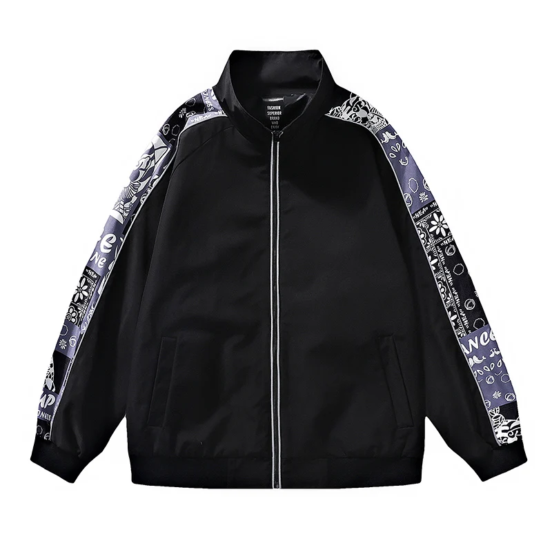 

Осенняя куртка-бомбер большого размера, Мужская одежда, пальто с принтом на молнии, модная Корейская уличная одежда, ветровка, верхняя одежда для мужчин, Размер 3XL