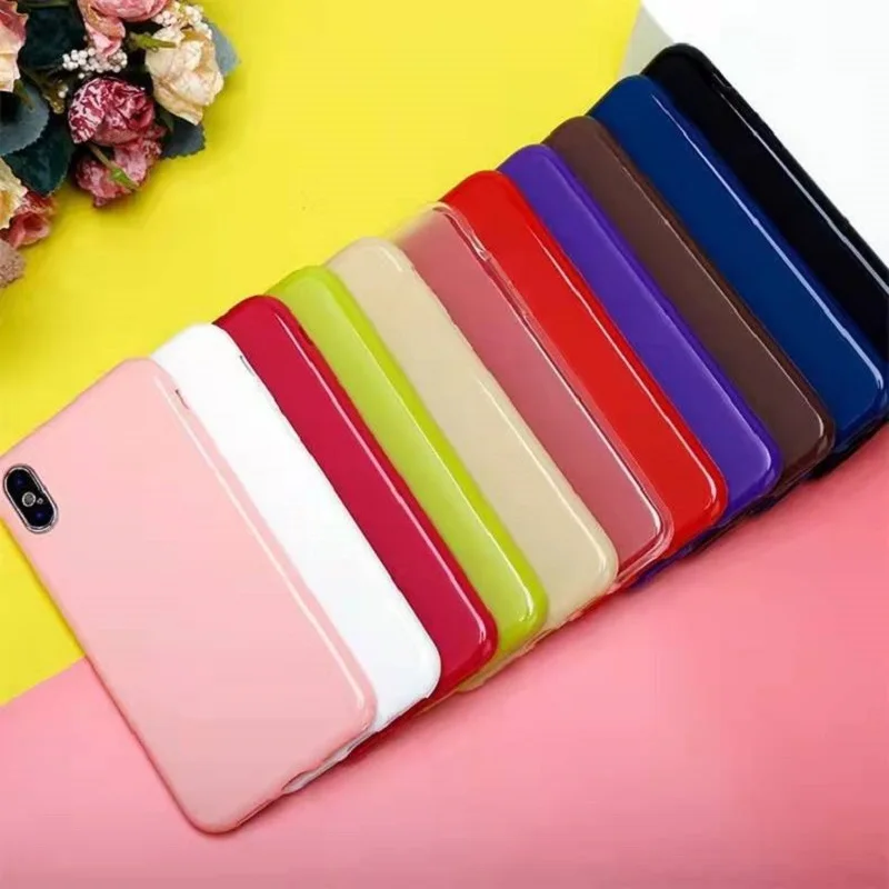 

Fashionable colorful solid color mobile phone case For iPhone 12 11 13 Pro Max Mini X XR XS 7 8 Plus SE2020 Soft TPU back cover