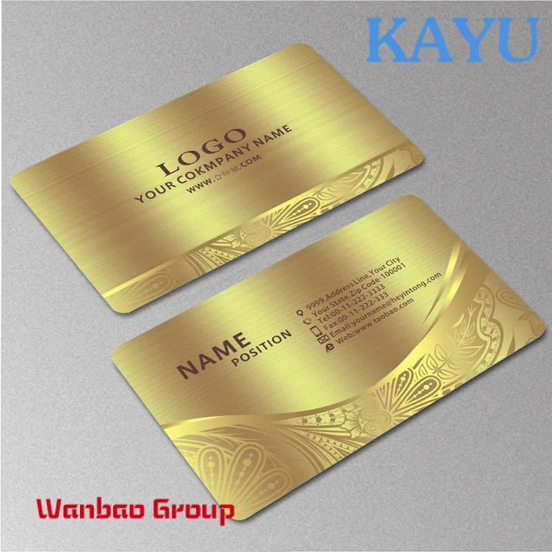 Custom logo credit card luxury business card with gold sliver embossed number printed PVC gift plastic business card