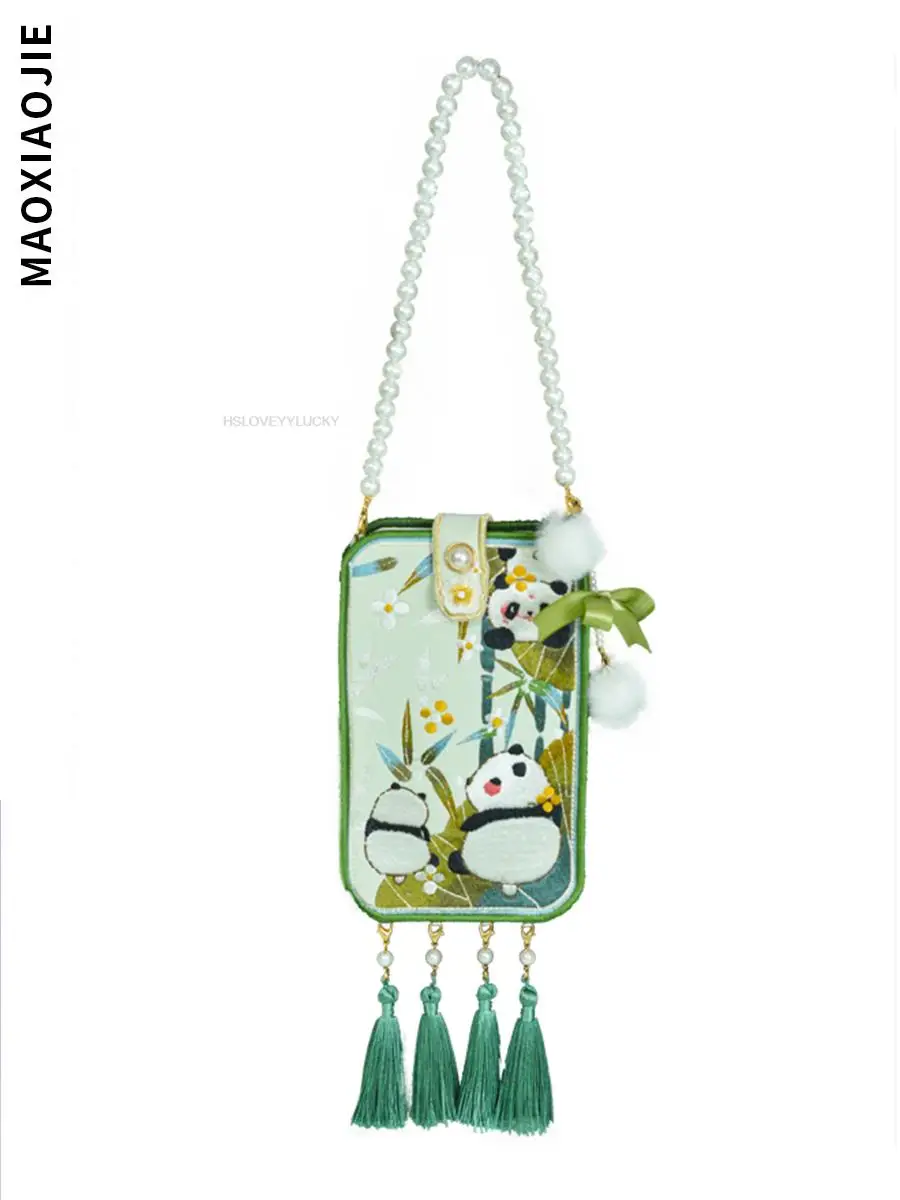 Женская бамбуковая сумка с милой пандой улучшенная традиционная Повседневная