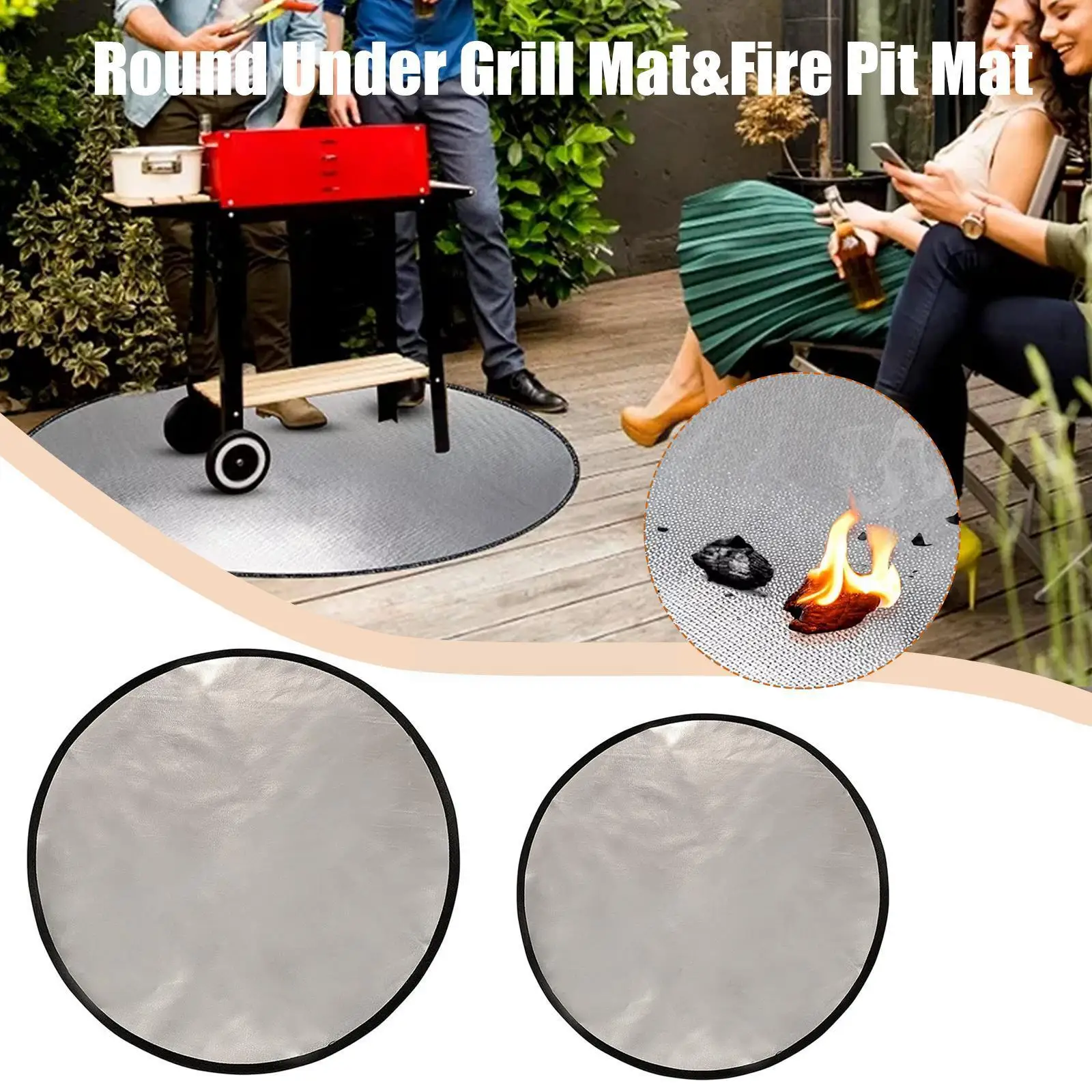 

BBQ Anti-scalding Mats High Temperature Resistant Ash Mats Fiberglass Mats Fire Pit Fire-resistant Mats O5F9