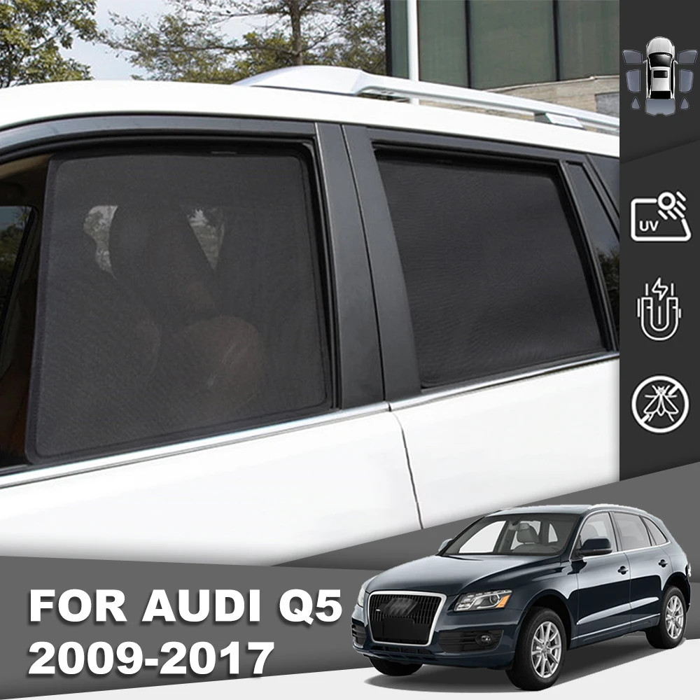 For Audi Q5 8R 2009 2010 2011 2012 2013 2014 2015 2016 Magnetic Car Sunshade Front Windshield Curtain Rear Side Window Sun Shade