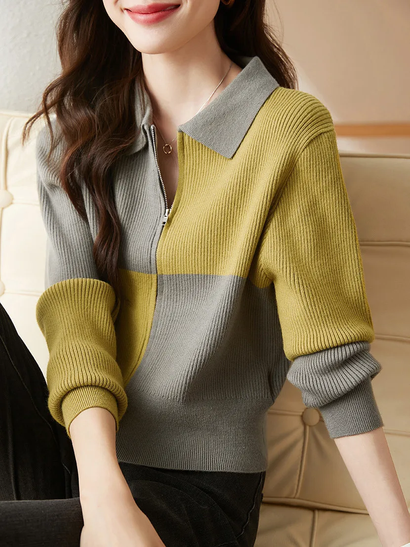 Новый Классический контрастный Топ для осени 2024-модный и универсальный высокий