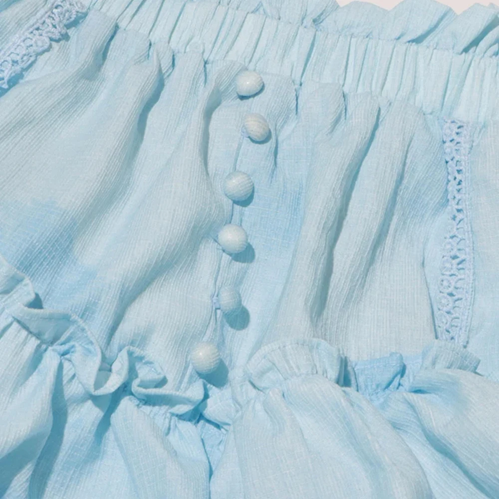 TWOTWINSTYLE Лоскутные комплекты из двух предметов с оборками для женщин топ без