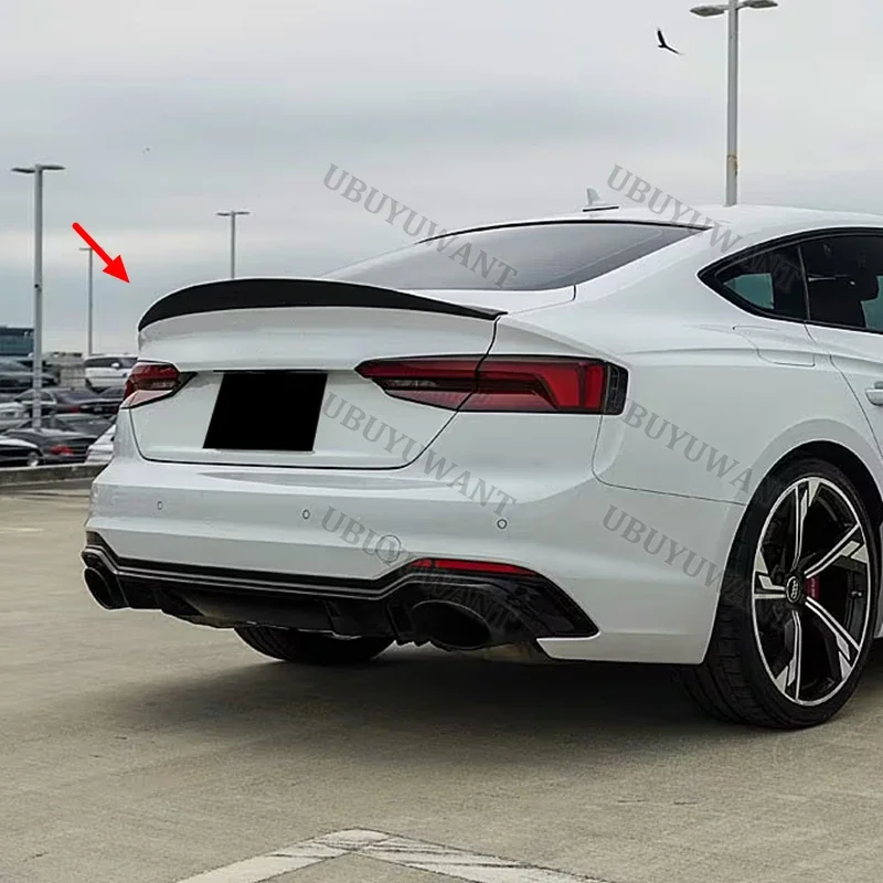 Фото Для AUDI A5 S5 RS5 B9 2-дверное/4-дверное купе, в стиле S5, 2017-2023, задний спойлер на багажник, верхний спойлер-диффузор, автозапчасти №5
