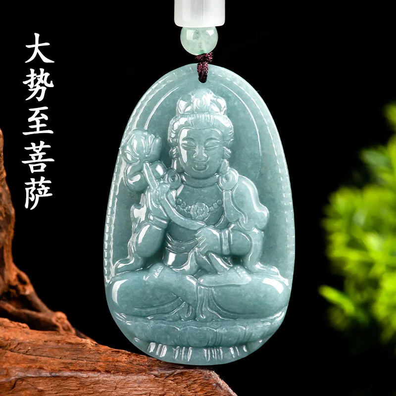 Натуральный кулон А-класса из нефрита в синей воде восемь богов-хранителей