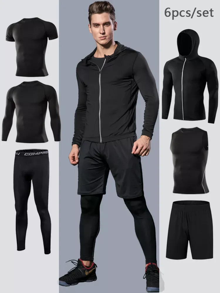 

gym compression men's sportswear jogging tights tracksuit suits sportsman fitness sport suit running sports wear set man clo