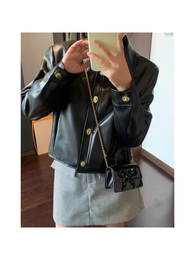 

Новинка 2023, черная куртка, женская одежда, верхняя одежда, топы, модная уличная одежда Y2K, стильные уличные женские короткие пальто в американском стиле на зиму