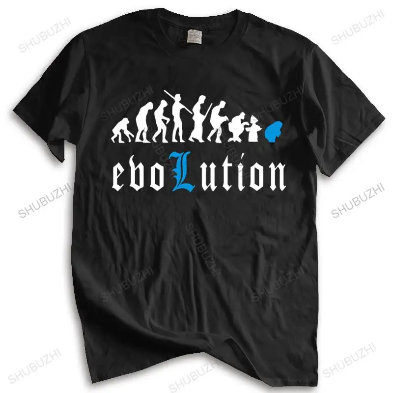 

Cotton Tshirt Men Crew Neck Tops Death Note Funny L Evolution Horror Anime Manga Men's T-Shirt Unisex Teeshirt Euro Size
