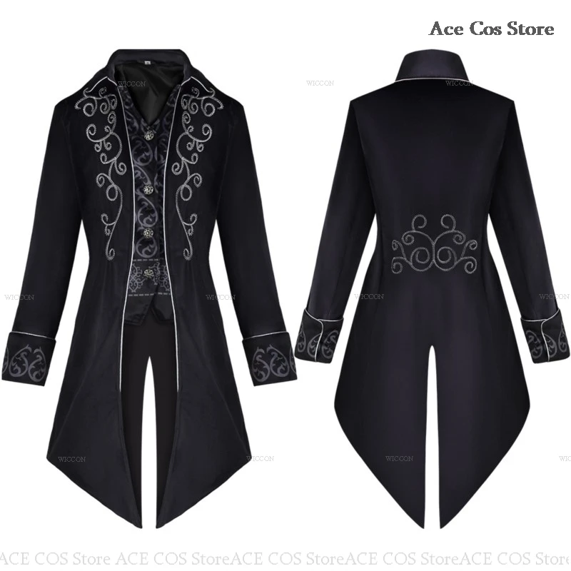 Платье-смокинг мужское средневековое в стиле ретро костюм для косплея пальто