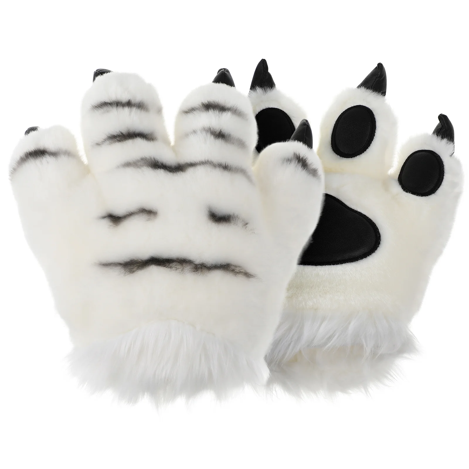 

Gloves Claw Paw Furry Costume Paws Cat Palm Claws Plush Party Hand Animal White Cosplay Halloween Fursuit Wolf Therian Favors