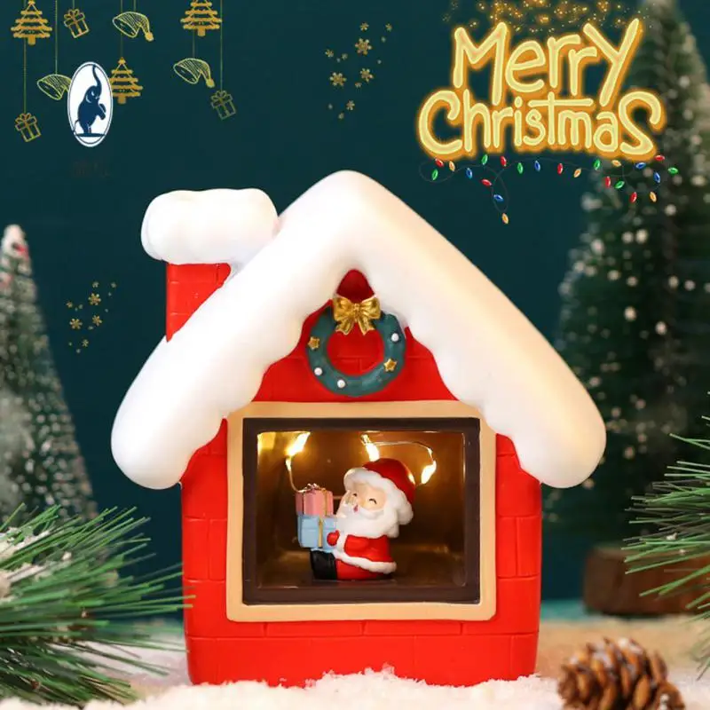 

Kids New Year Gifts Resin Snow Houses Led Night Light Desktop Decoration Christmas Cute Christmas Small House Star Lamp Luminous