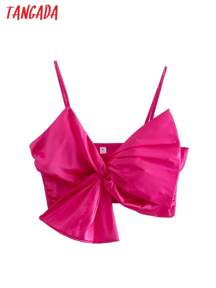 

Топ женский короткий на тонких бретельках без рукавов с открытой спиной