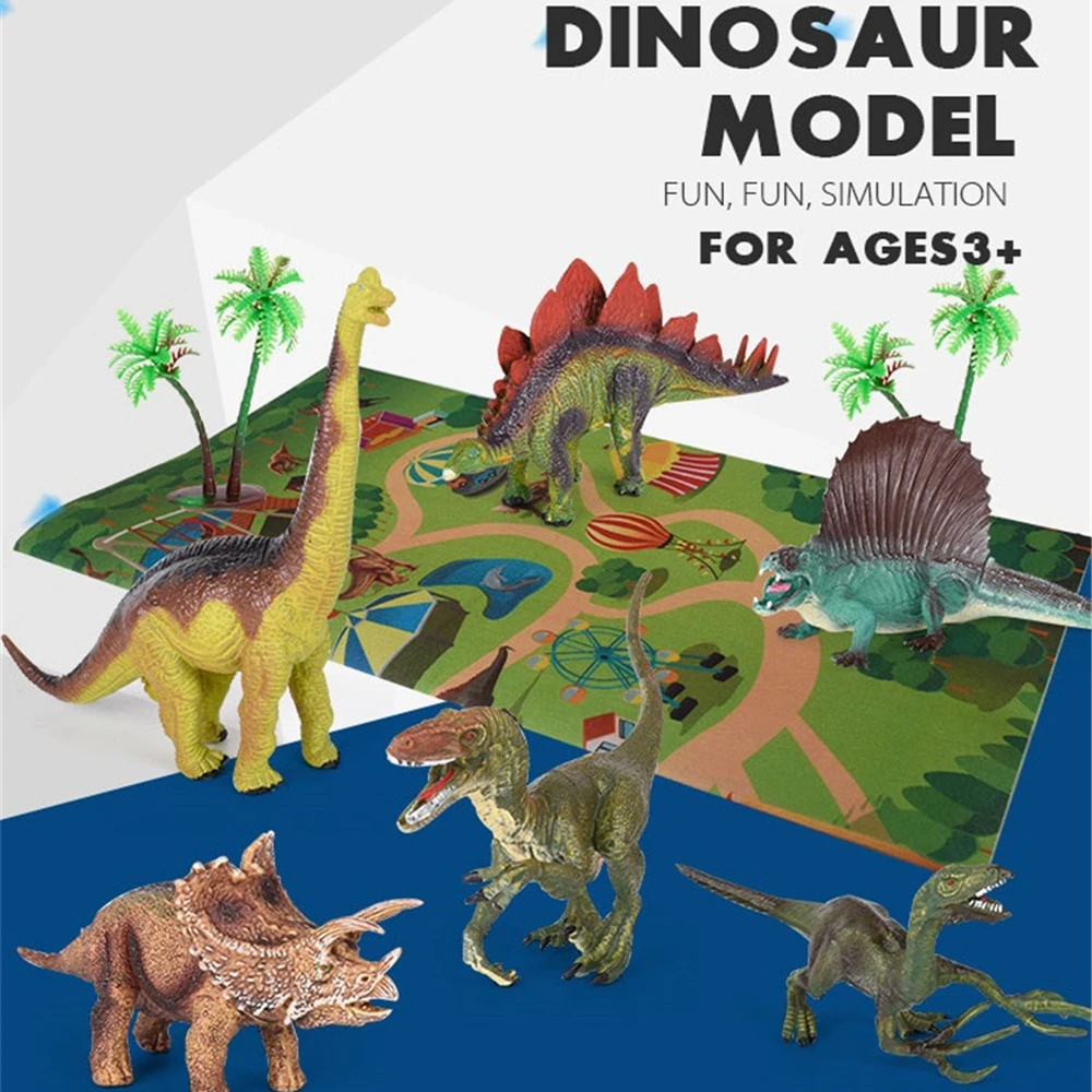 

Dinosaur Toys Set Playset Activity Play Mat Carpet Educational Realistic Dinosaur Mat for Children Kids Boys