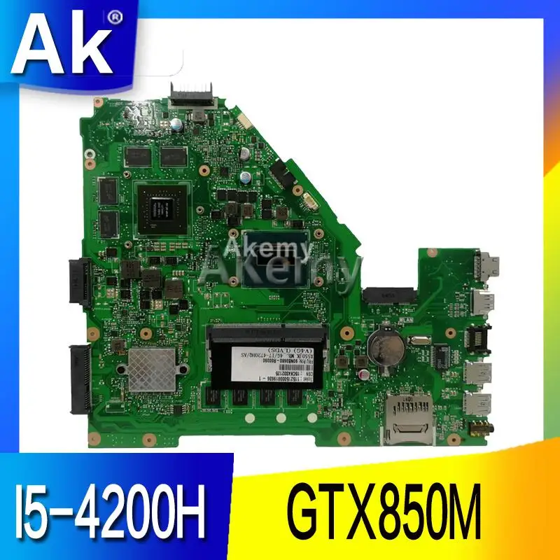 

Материнская плата для ноутбука AK X550JD X550JK для Asus X550JD FX50J ZX50J A550J X550J X550, протестированная оригинальная материнская плата I5-4200H 4G RAM GTX850M