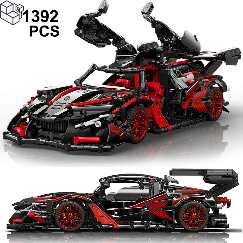 

1392PCS Technical Apolloed Super Speed Sports Car Building Blocks Racing Vehicle Assemble Bricks Toys Birthday Gift For Kids Boy