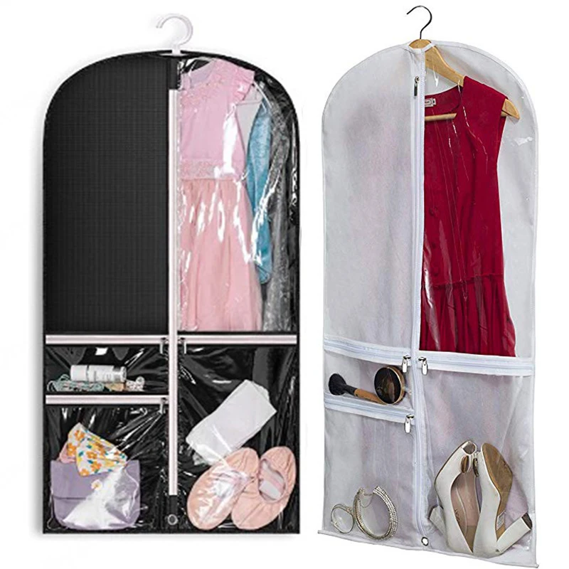 

Черно-белая прозрачная сумка из ПВХ для танцевальных костюмов, сумка для танцевальных соревнований с 3 карманами на молнии для путешествий, ...