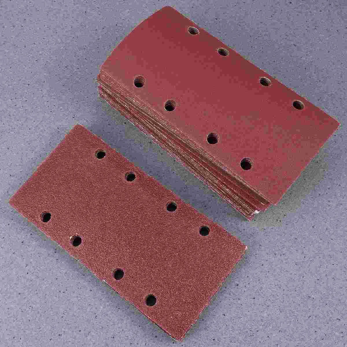 

50pcs 8 Holes Square Sandpaper Assorted Dry Wet Abrasive Sand Paper for Wood Metal Automotive Sanding Furniture and Wood
