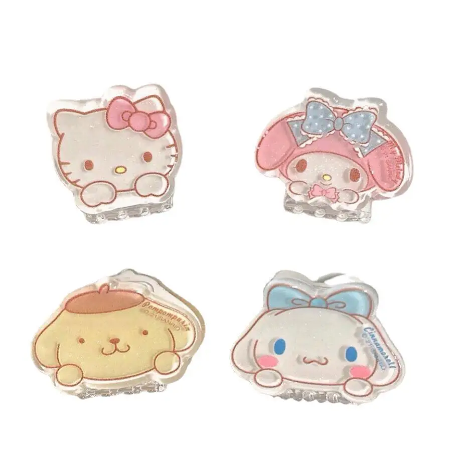 

5 шт. Sanrio заколка для волос Cinnamoroll My Melody Hello Kitty Студенческая милая девочка акриловая заколка для волос аниме украшения для волос для девочек и...