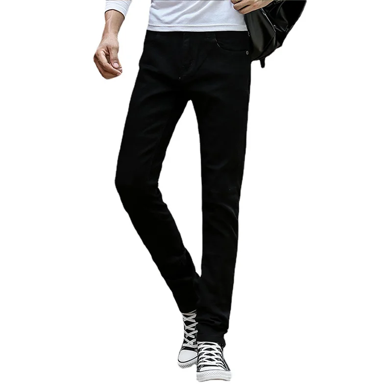 Hot Men's Winter Open Crotch Jeans Fleece Crotchless Outdoor Sex Pencil Pants Velvet Thermal Hidden Zipper Korean Gay Trousers