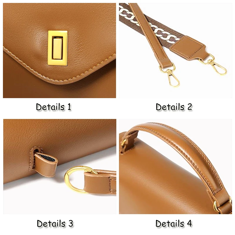 2023 New Cowhide Pattern Light Luxury Postman Bag Fashion Women's Handbag Retro Western Style Versatile  Shoulder Crossbody Bag