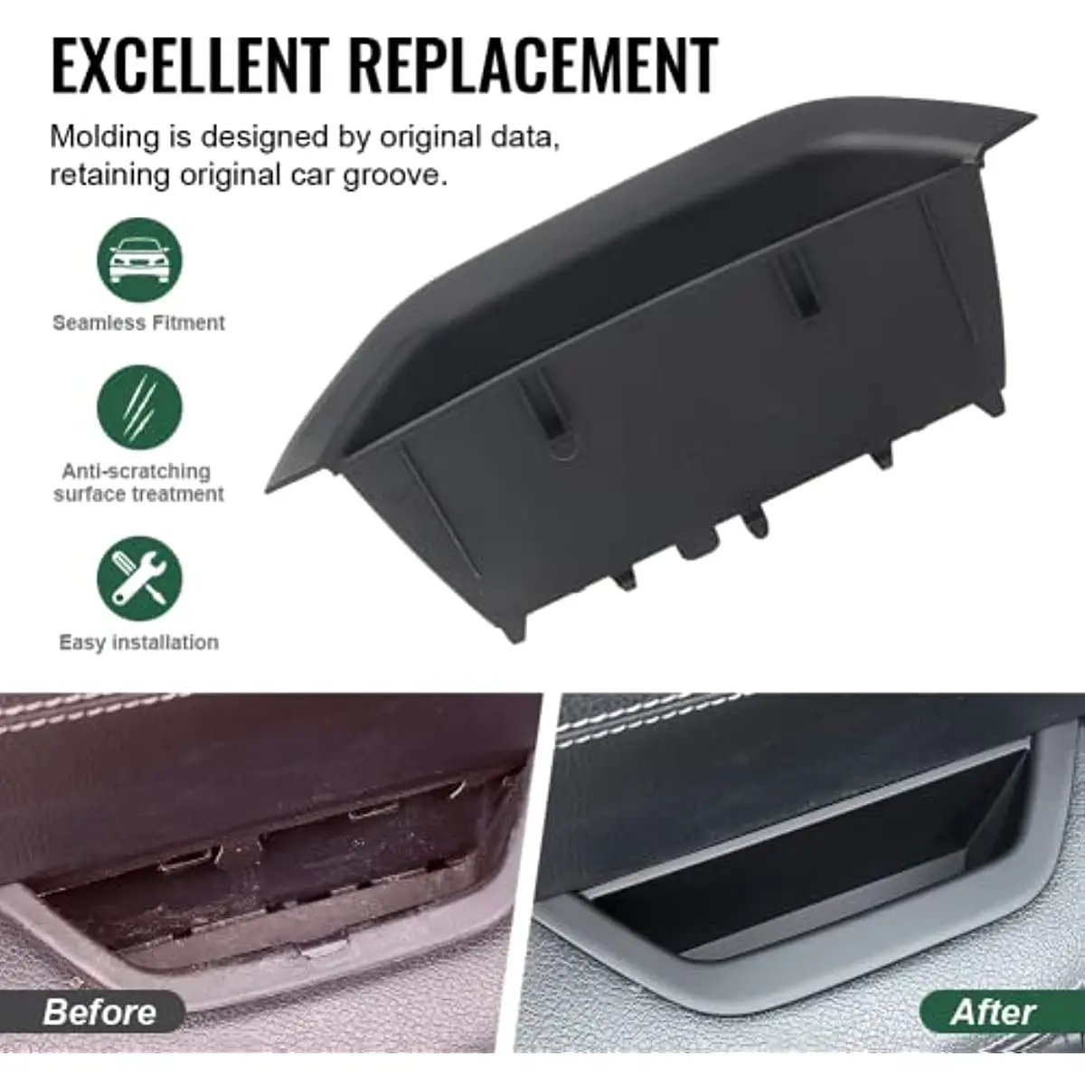 

X3 X4 F25 F26 Auto Interior Inner Door Handle Pull Trim,Driver Side Door Armrest Cover For BMW X3 X4 2010-2016