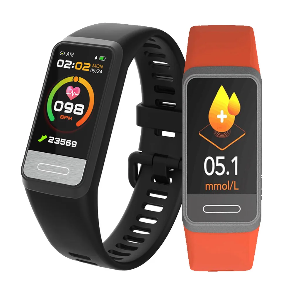 

Blood Glucose Monitor Health Smart Bracelet ECG+PPG Blood Pressure Measurement IP67 Waterproof Smart Band Watch For Men Women
