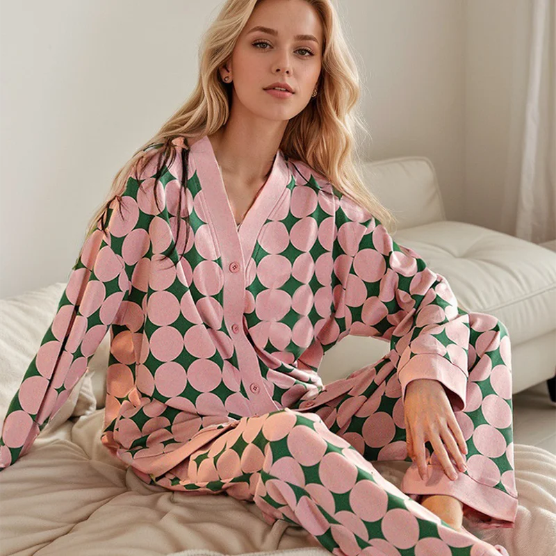 Ночная рубашка женский осенне-зимний Кардиган с длинным рукавом домашний