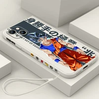anime dragon ball for apple iphone 13 12 11 pro max mini xs xr x 8 7 6s 6 plus liquid left rope phone case capa cover