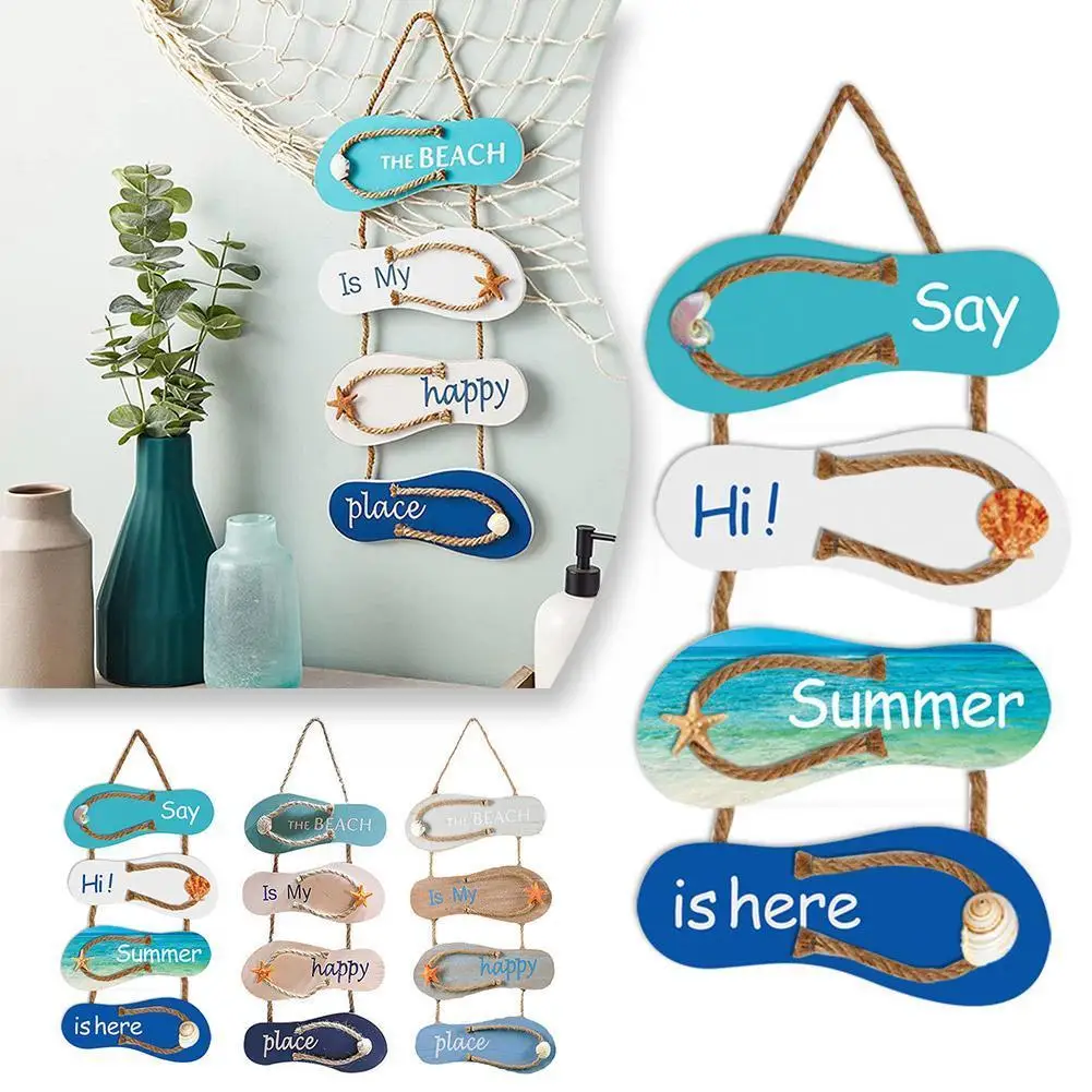 

Wooden Beach Wall Decorative Sign Wood Beach Plaque Home Hanging Door Wall Window Ornament Arts Decor Art Decor Ocean C5Q9