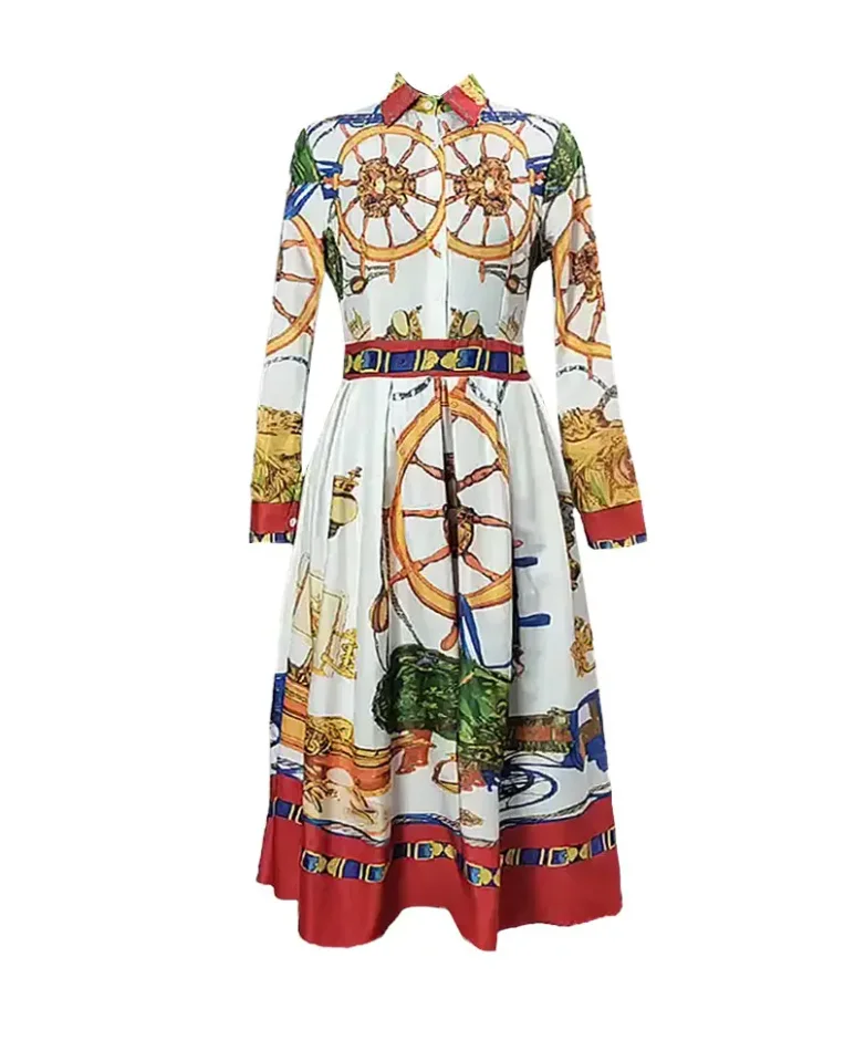 

Элегантные женские платья 2022 Летние повседневные шикарные платья-рубашки средней длины с отложным воротником и длинным рукавом