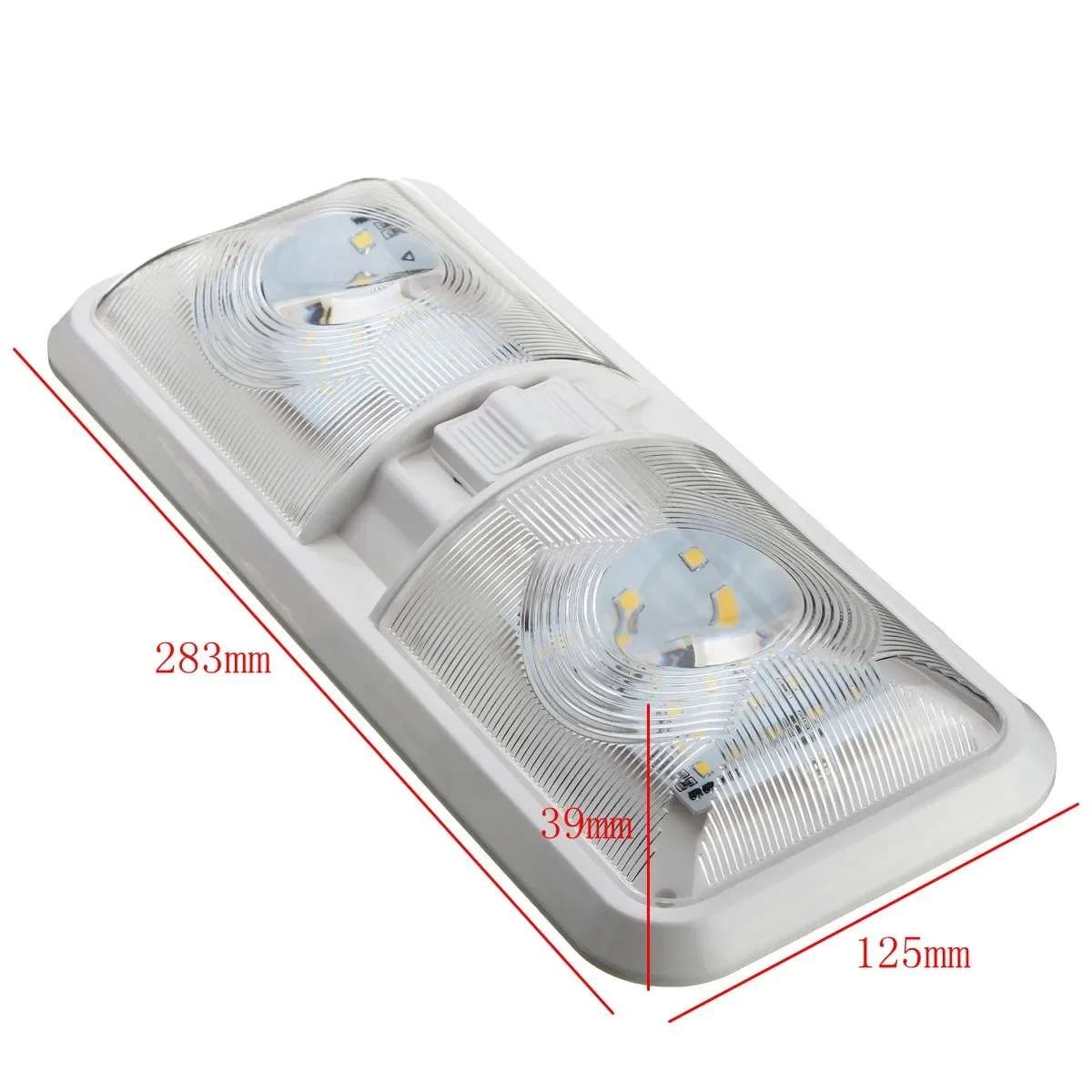 

Led RV Interior Ceiling Light Boat Camper 12V 550LM 2PCS Trailer Marine Double Dome Light With ON/OFF Switch