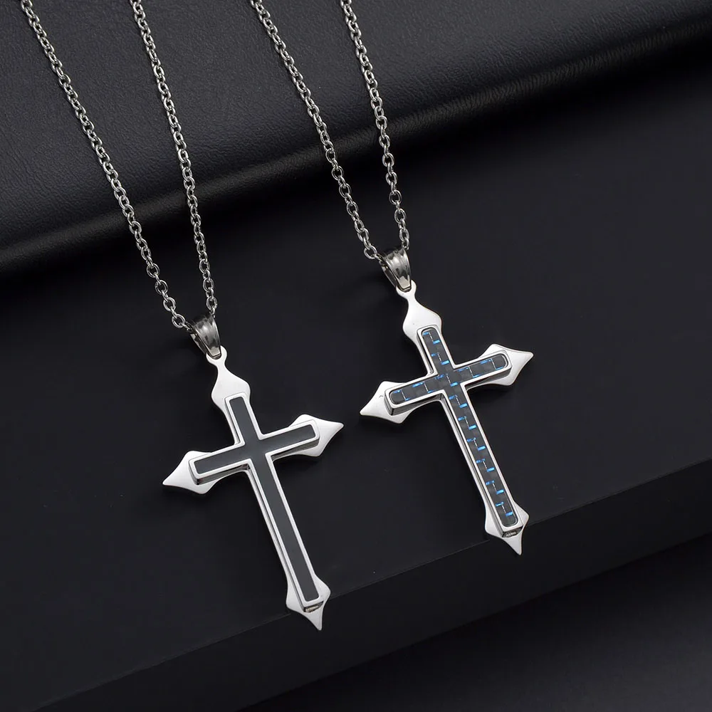 

Ожерелье унисекс с подвеской крест веры из нержавеющей стали Панк Хип-хоп Христос модные ювелирные изделия Прямая поставка