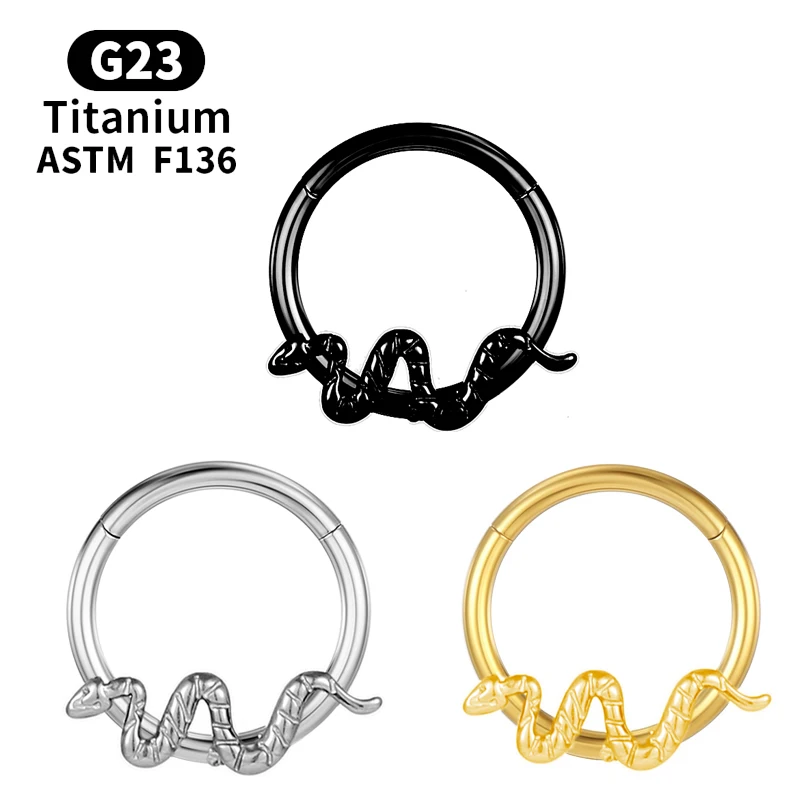 

Helix Piercing Titanium Women Septum Serpentine Nose Rings Fashion Cartilage G23 Unisex Industrial Hinge Segment Body Jewelry