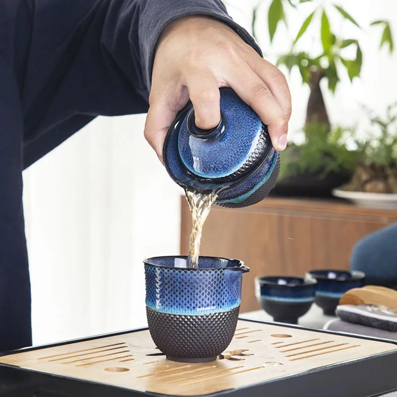 

Новый китайский дорожный чайный набор кунг-фу, керамический глазурный чайник, чайная чашка, чайный чайник, чайные наборы, посуда для напитков, чайная церемония