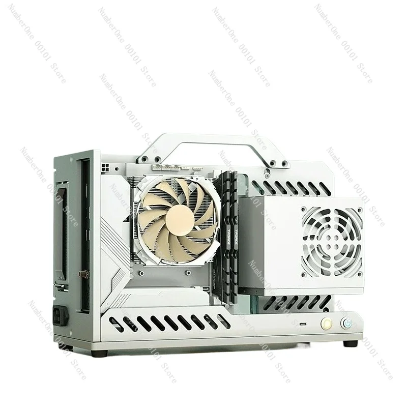 Фото Портативный корпус ITX Open Frame Rack Style для ПК, полностью из алюминиевого сплава, с вертикальным креплением для видеокарты, поддержкой блока питания SFX, компактный, для самостоятельной сборки и тестирования №1