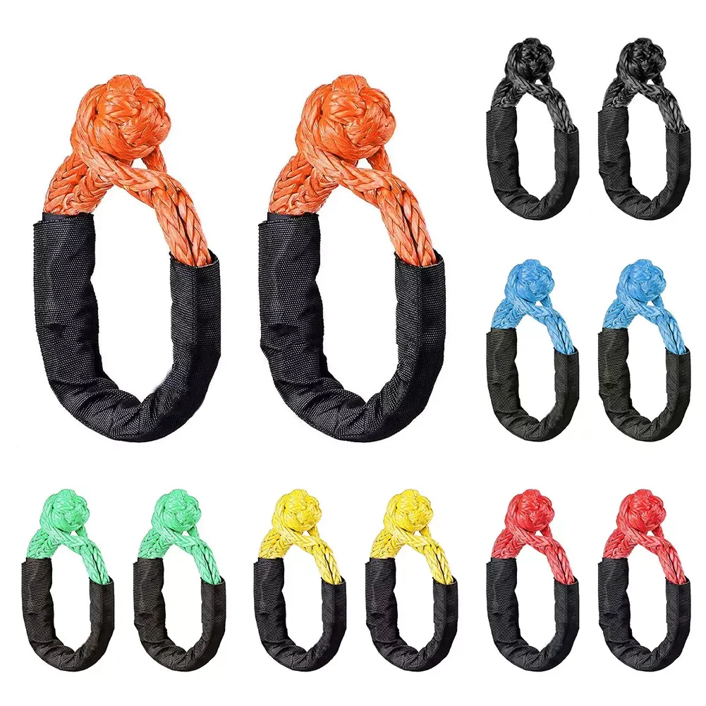 

2pcs Rope Off Road Towing ATV Winch Trailer UTV Soft Shackle With Protective Sleeve Accessories Recovery Synthetic Portable