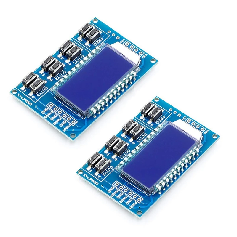 

2Pcs 3 Channel PWM Pulse Generator Adjustable Frequency Square Wave Rectangular Wave Signal Generator Module