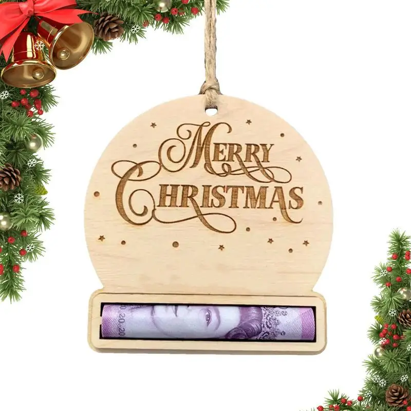 

Держатель для денег на Рождество, деревянные держатели для денег в виде Санта-Клауса, лося, снежинок, украшения ручной работы для рождествен...